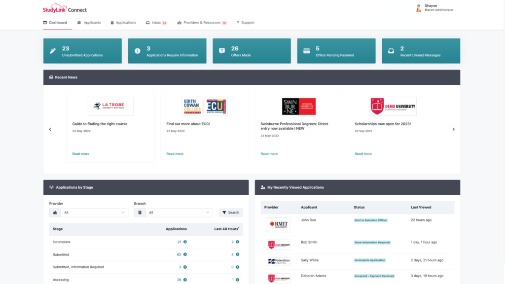 The new StudyLink Partner Portal interface – a smarter, better way to work